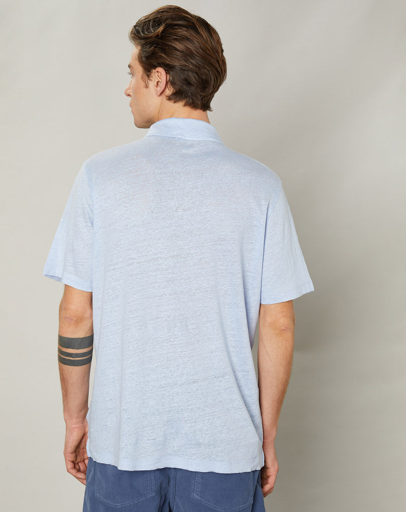 Hartford Polo 100% Lin bleu ciel