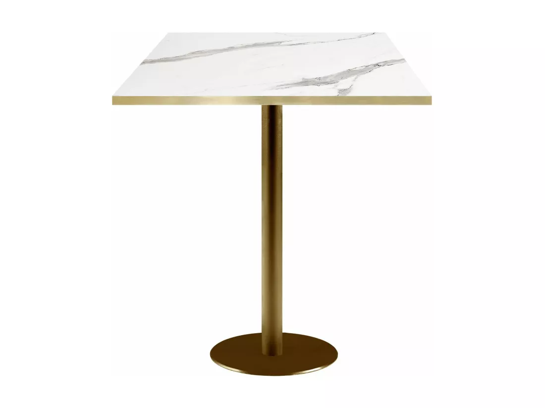 Mange-debout 70 x 70 cm style bistrot modèle Rome pied doré foncé