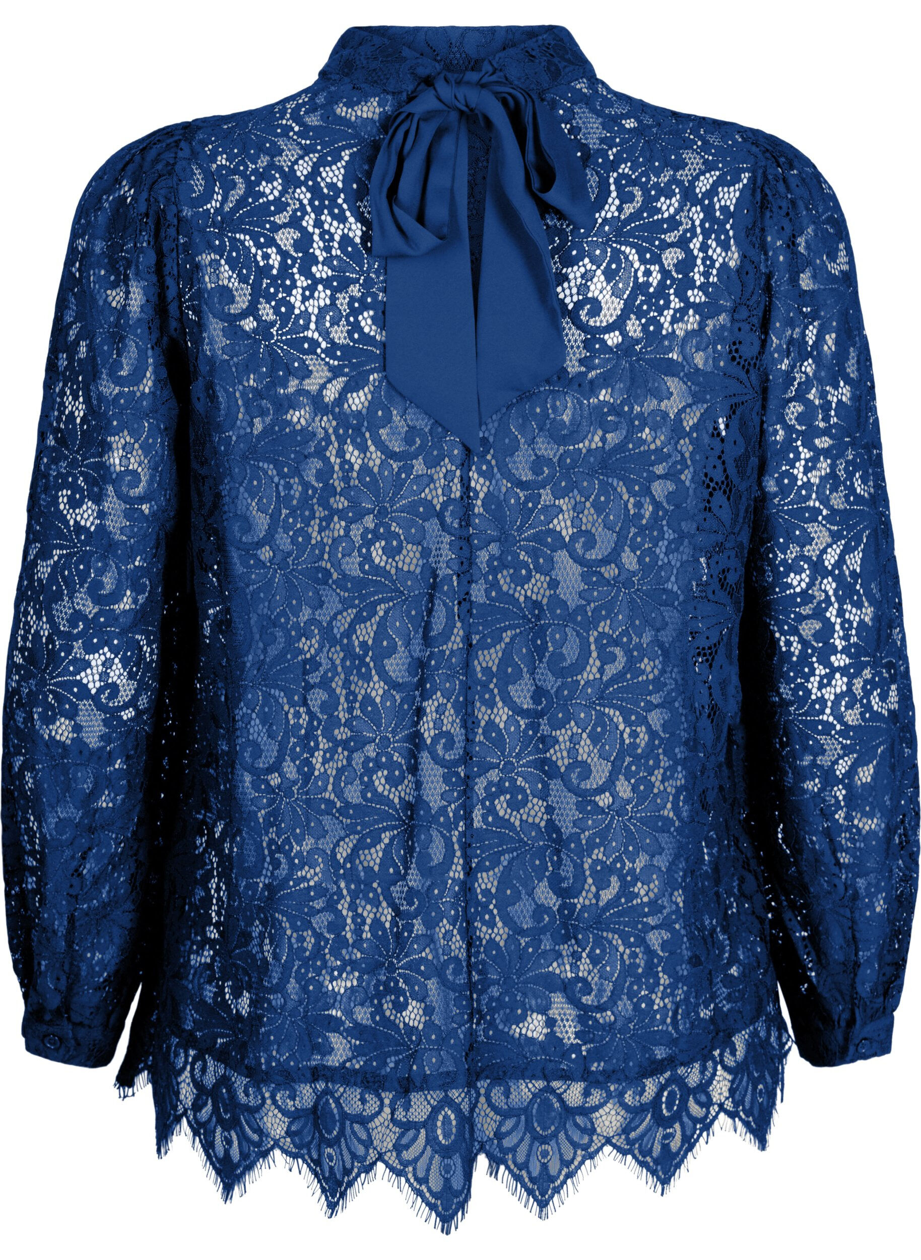 Blonde bluse med sløjfedetalje