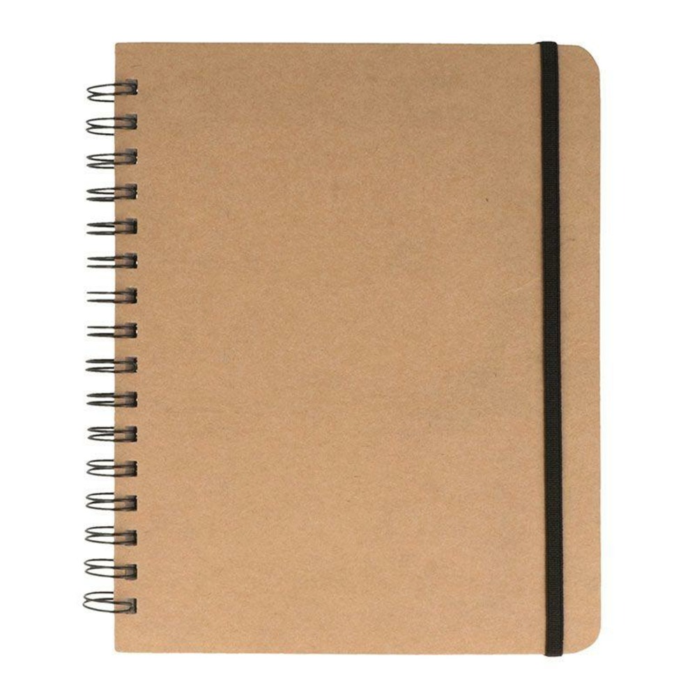 Carnet de notes kraft quadrillé avec spirales