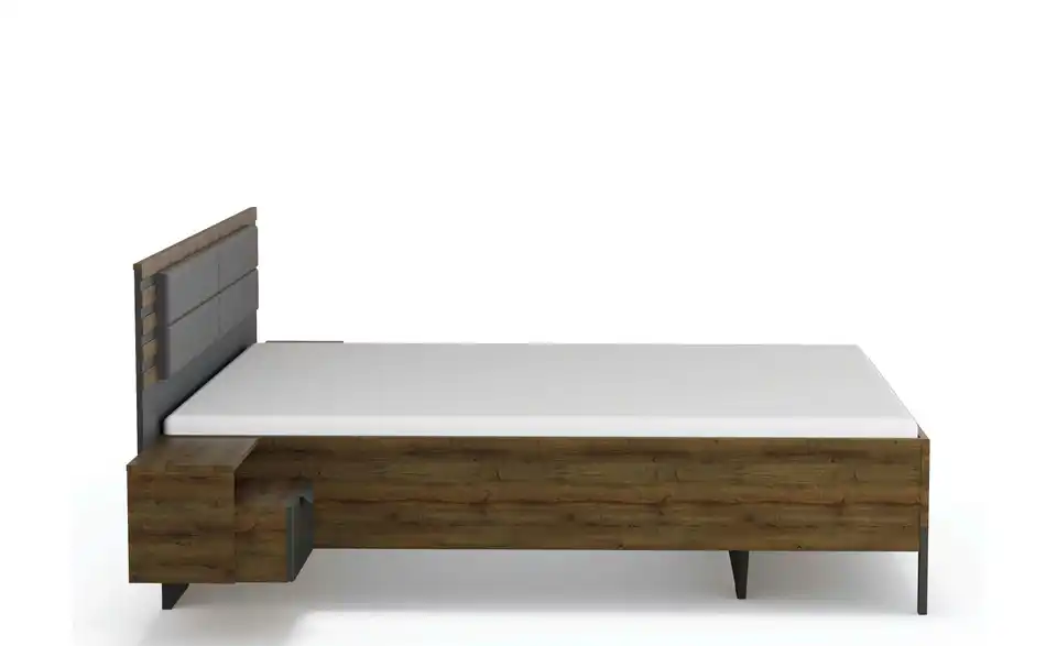 Bettanlage Barea Basaltgrau, Dunkelgrau 282 cm 180x200 cm