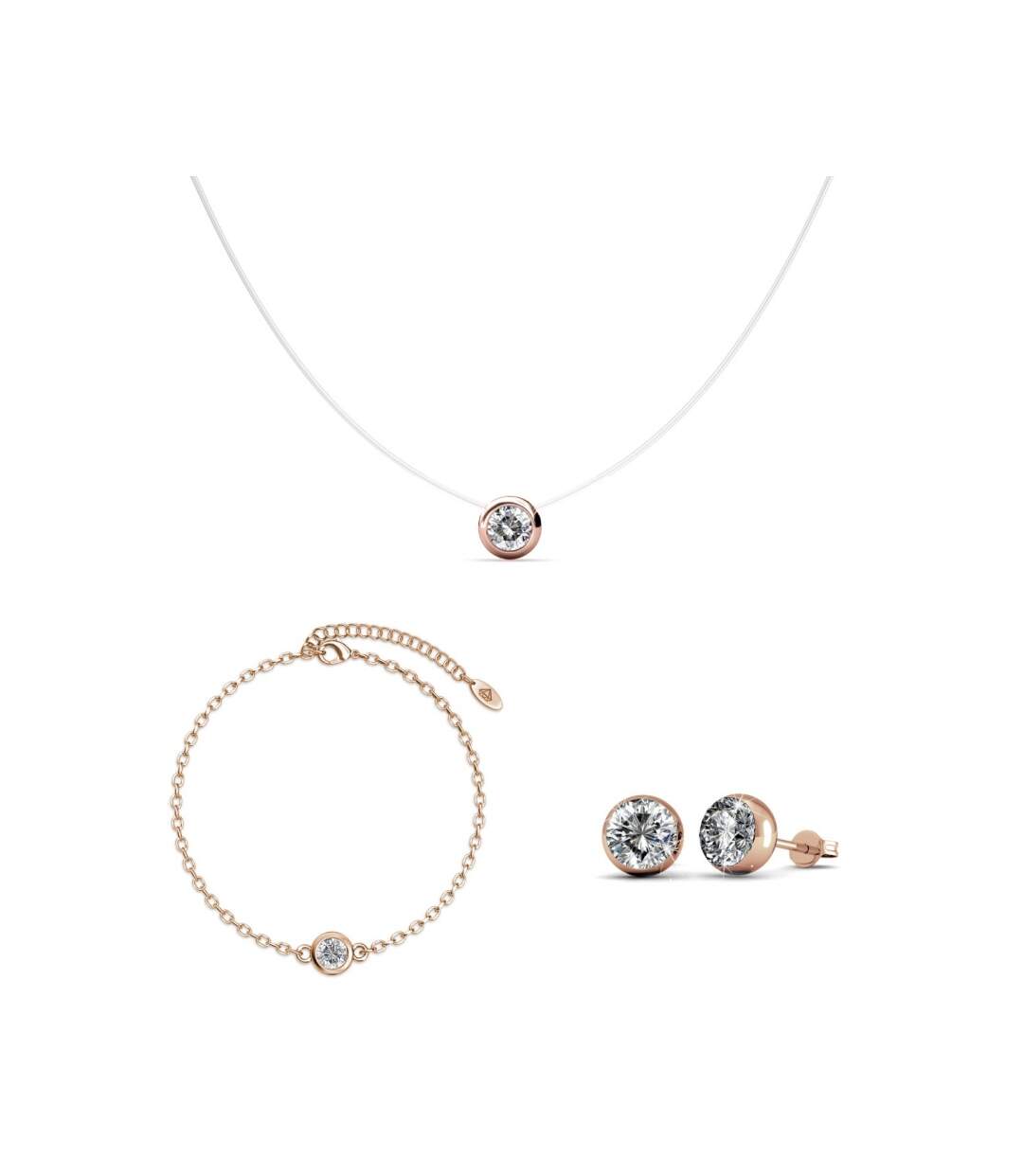 Parure Moon - Or Rosé et Cristal