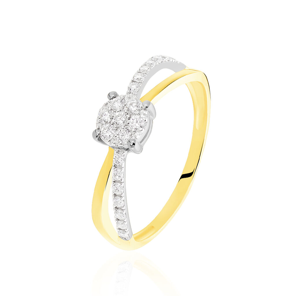Bague Solitaire Shonah Or Bicolore Diamant