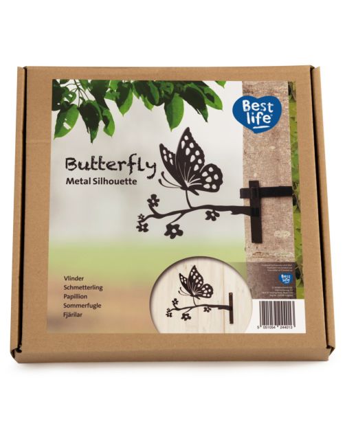 Wildbird Metal Silhouette Vlinder - Tuindecoratie - Zwart
