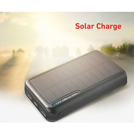 SBS Solar Power Bank 20.000mAh - sort