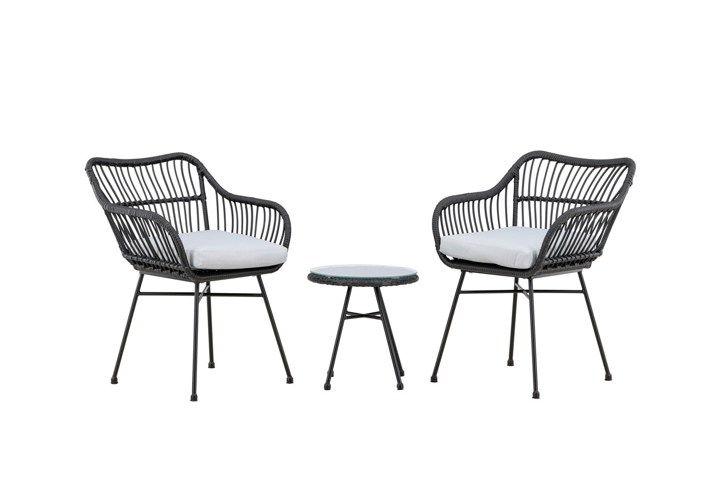 FjÃ´rd - Loungeset Zwart - Wicker - Viga