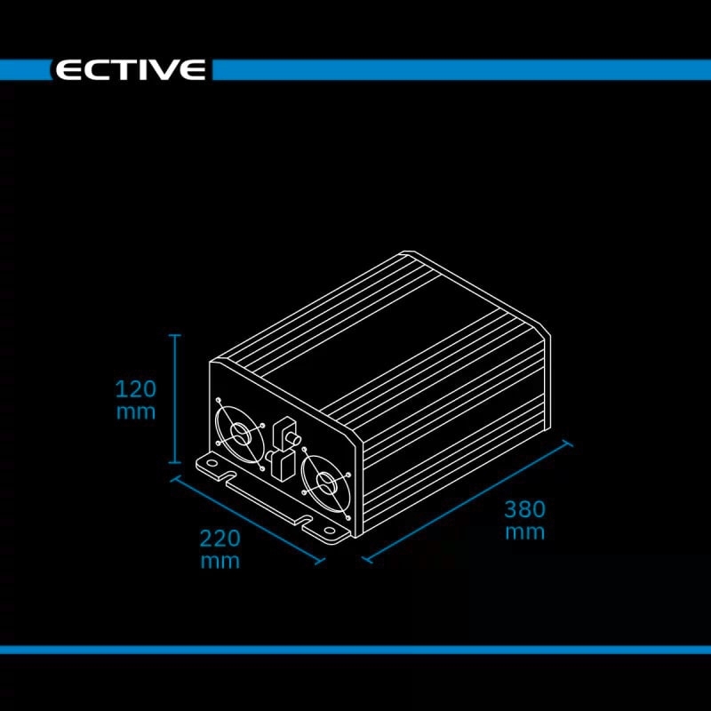 Ective TSI 15 Pro Sinus Wechselrichter mit Netzvorrangschaltung 12V 1500W