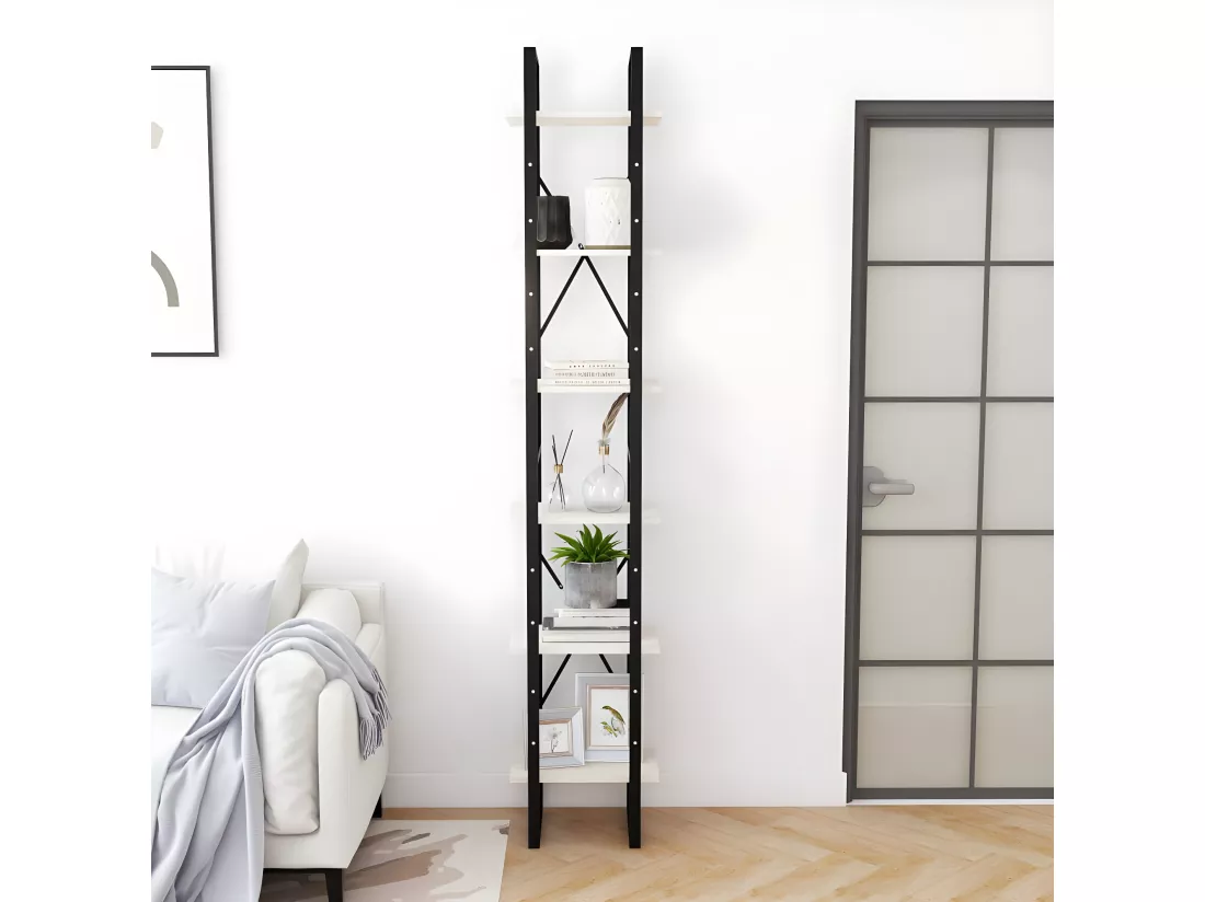 Armoire haute Blanc 40x30x210 cm Bois de pin solide