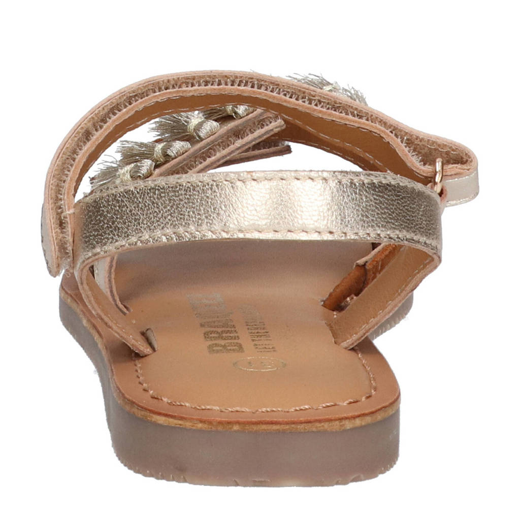 Braqeez Sophie Sunleren sandalen champagne