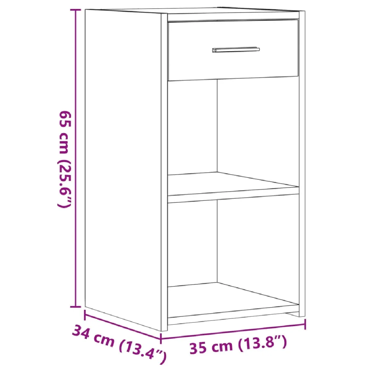 vidaXL Table de Chevet Gris Béton