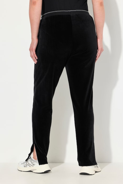 Samt-Jogginghose, Glitzer-Piping, Elastikbund, Taschen