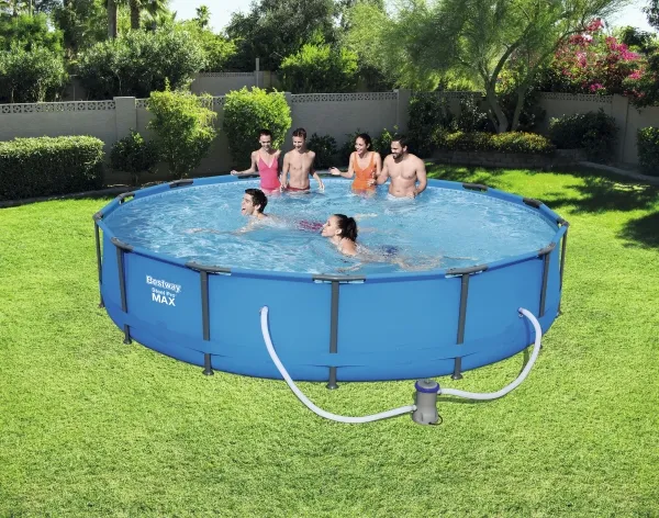 Bestway Steel Pro 56595, 10220 L, Indrammet pool, Blå, Grå, 37,3 kg
