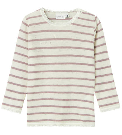 Name It Bluse - Uld - NmfWang - Snow White/Purple dove