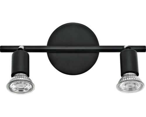 Plafondspot 2-lamps L 27,5 cm zwart/mat