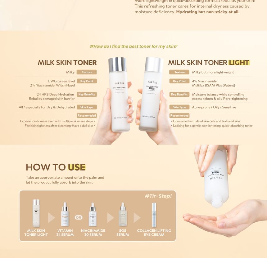 TIRTIR - Melk Huid Toner Licht