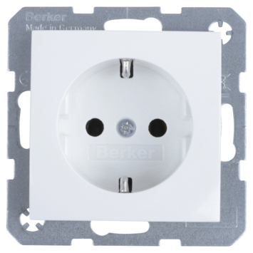Berker S.1 Enkel Geaard Stopcontact  Wit