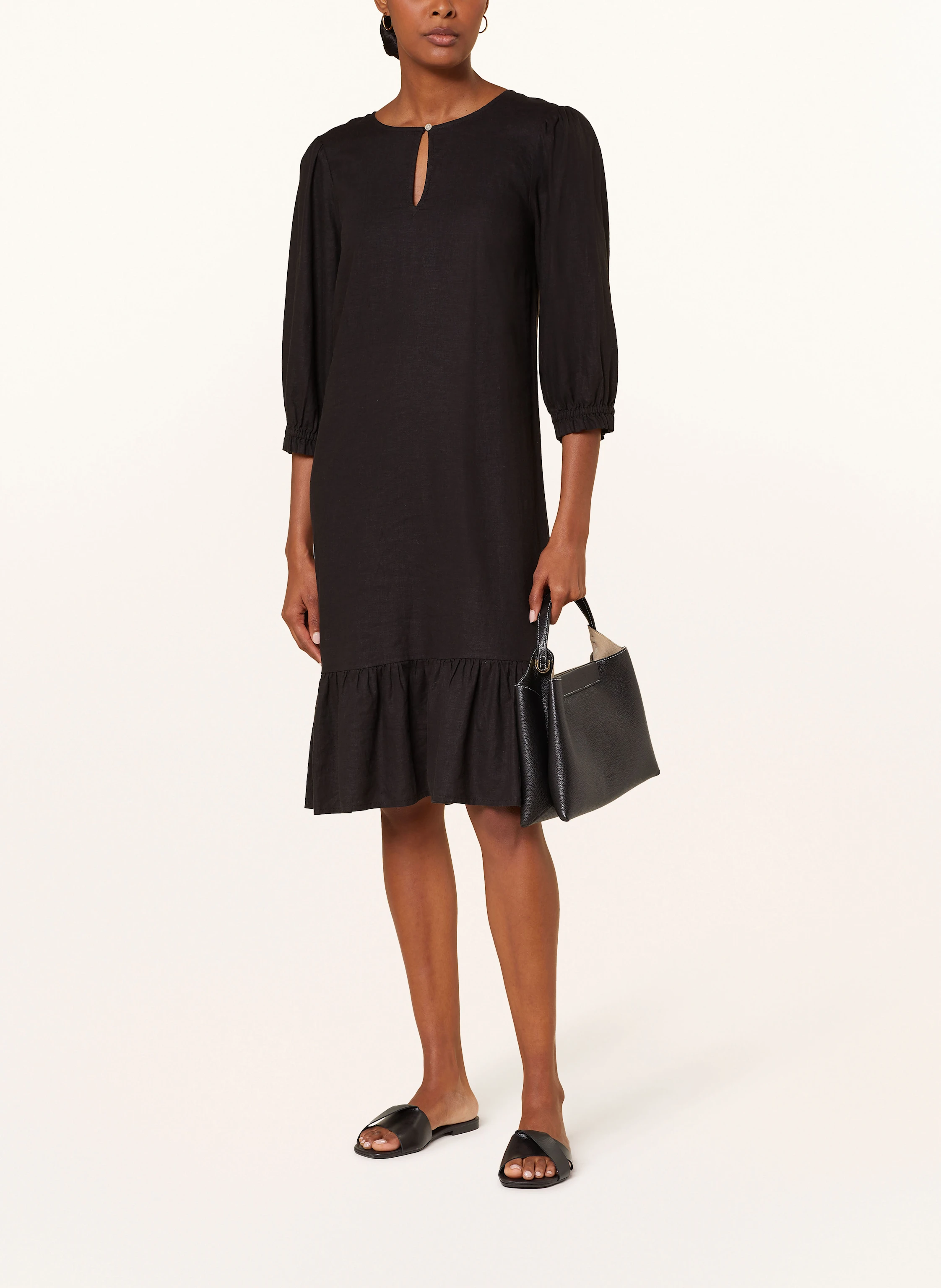 Part Two Kleid mit Leinen und 3/4-Arm