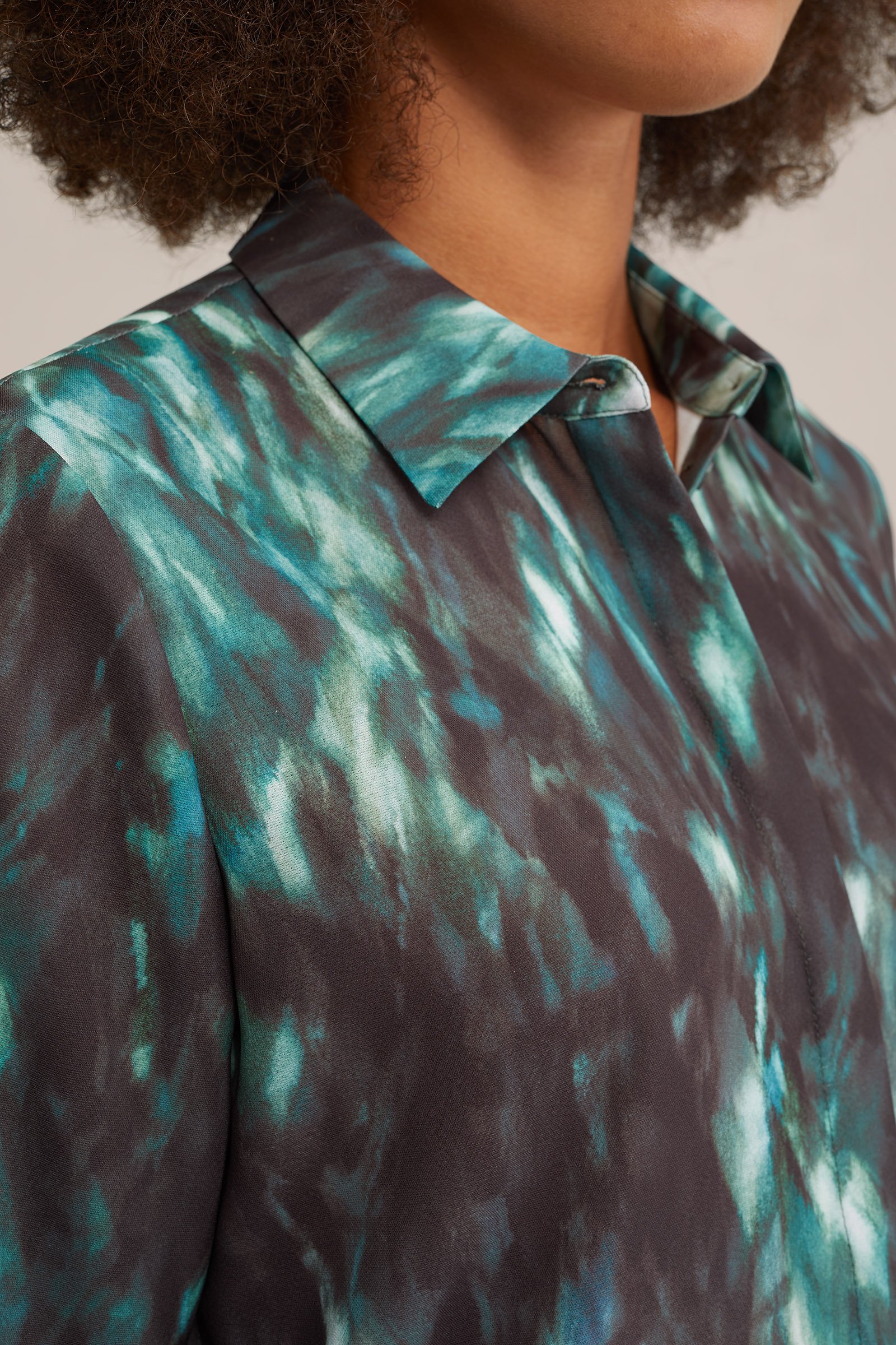 blouse met fijne structuur WE Fashion Felgroen