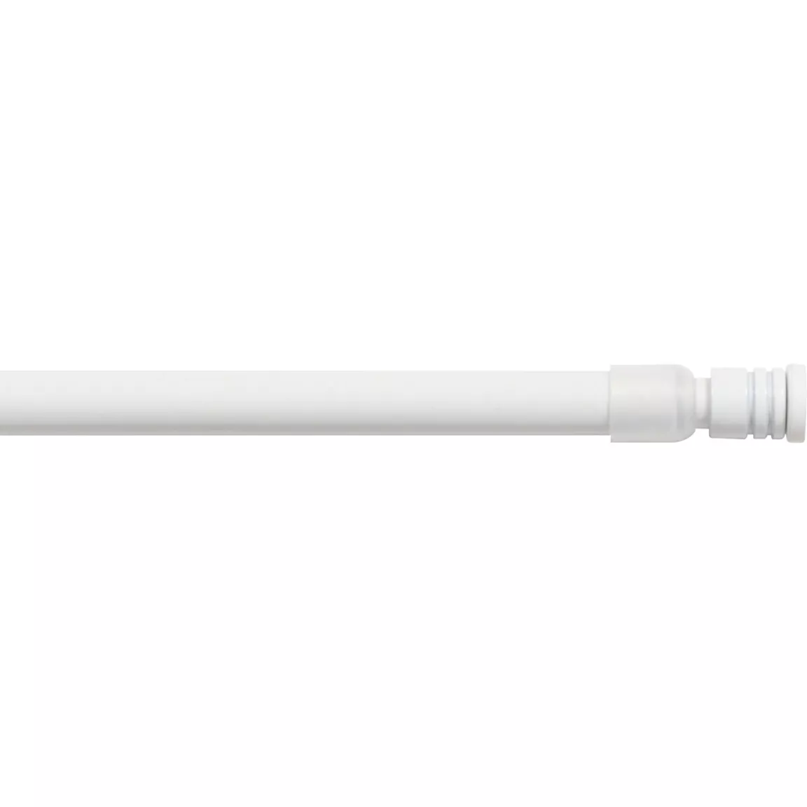 Tringle autobloquante extensible ronde (L80 - 110 cm / D10 mm) Pia Blanc satiné