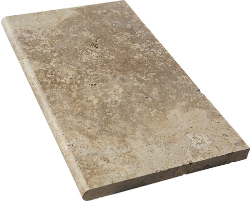 FLAIRSTONE Zwembadrandsteen Napoli element recht bruin 1 lange zijde afgerond 61x35 x 3 cm