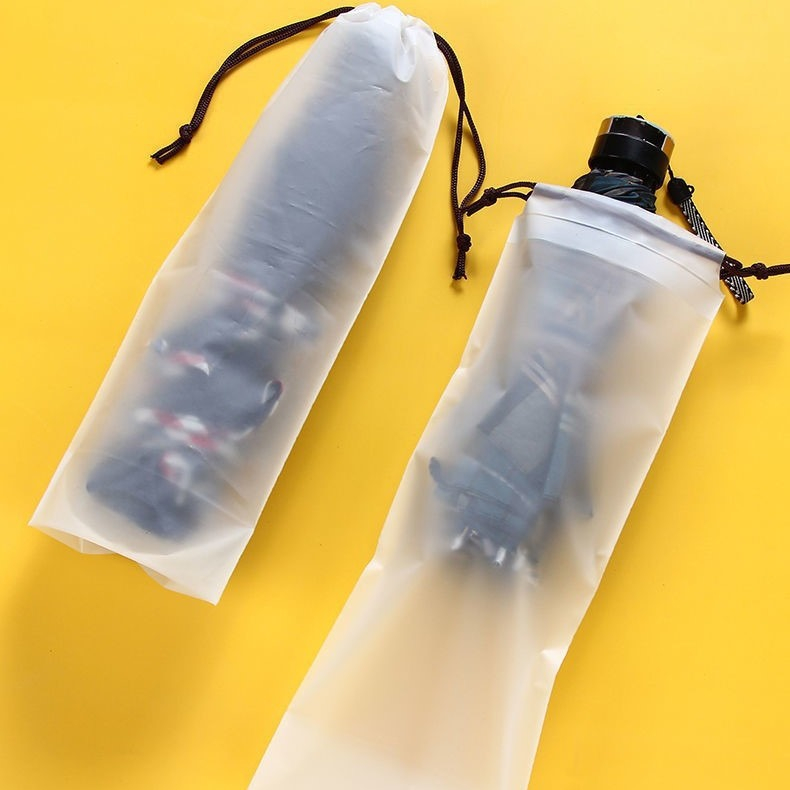 (33x13cm) Wasserabweisende Regenschirm Hülle Aufbewahrungs Tasche Schirm Beutel mit Kordelzug Verschluss - Transparent