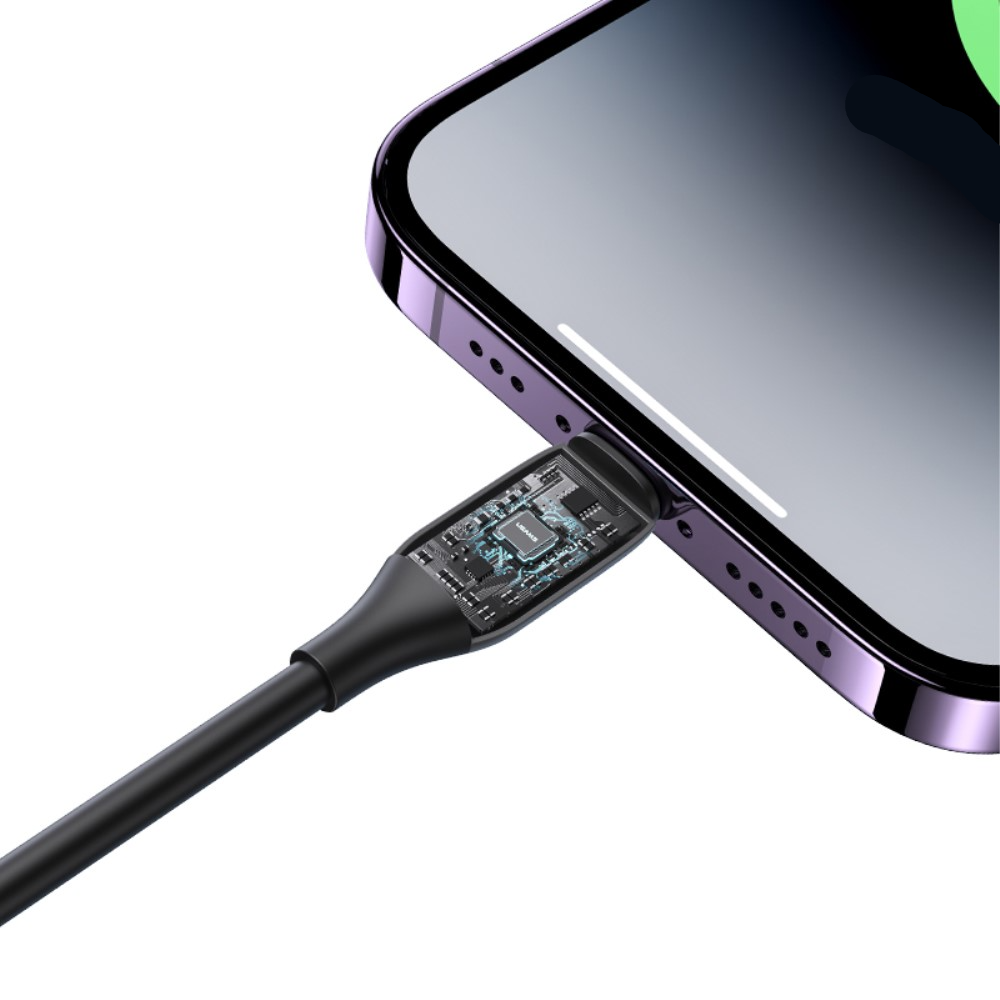 (1m) 2.4A USB A auf Lightning Ladekabel Fast Charge Datenkabel - Schwarz