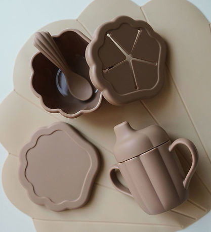 Konges Sløjd Geschirr-Set - Silikon - 3 Teile - Blush