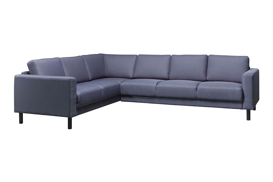 Cleveland sofa Hjørnesofa 2-seter og 3-seter. Tekstil Malmø 78 dark grey med sorte treben.