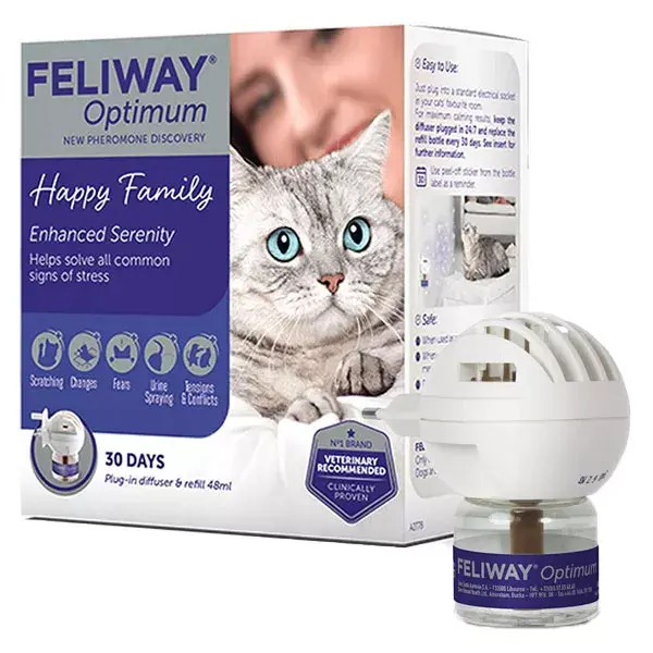 Feliway Optimum Kit complet Anti-stress chat nouvelle formule 30 jours