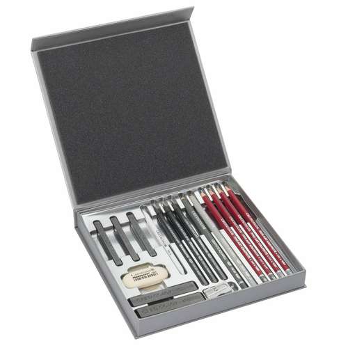 CRETACOLOR® Graphit- und Zeichenset, Silver Box
