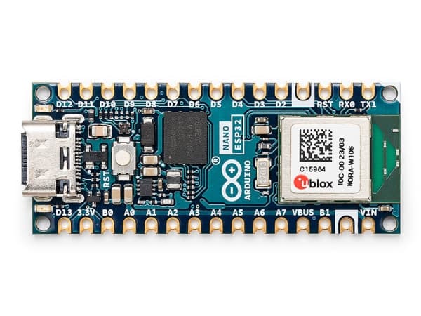 Arduino Nano ESP32, 240 MHz, u-blox NORA-W106, 128 MB, 512 KB, Arduino, Beregningsmodul