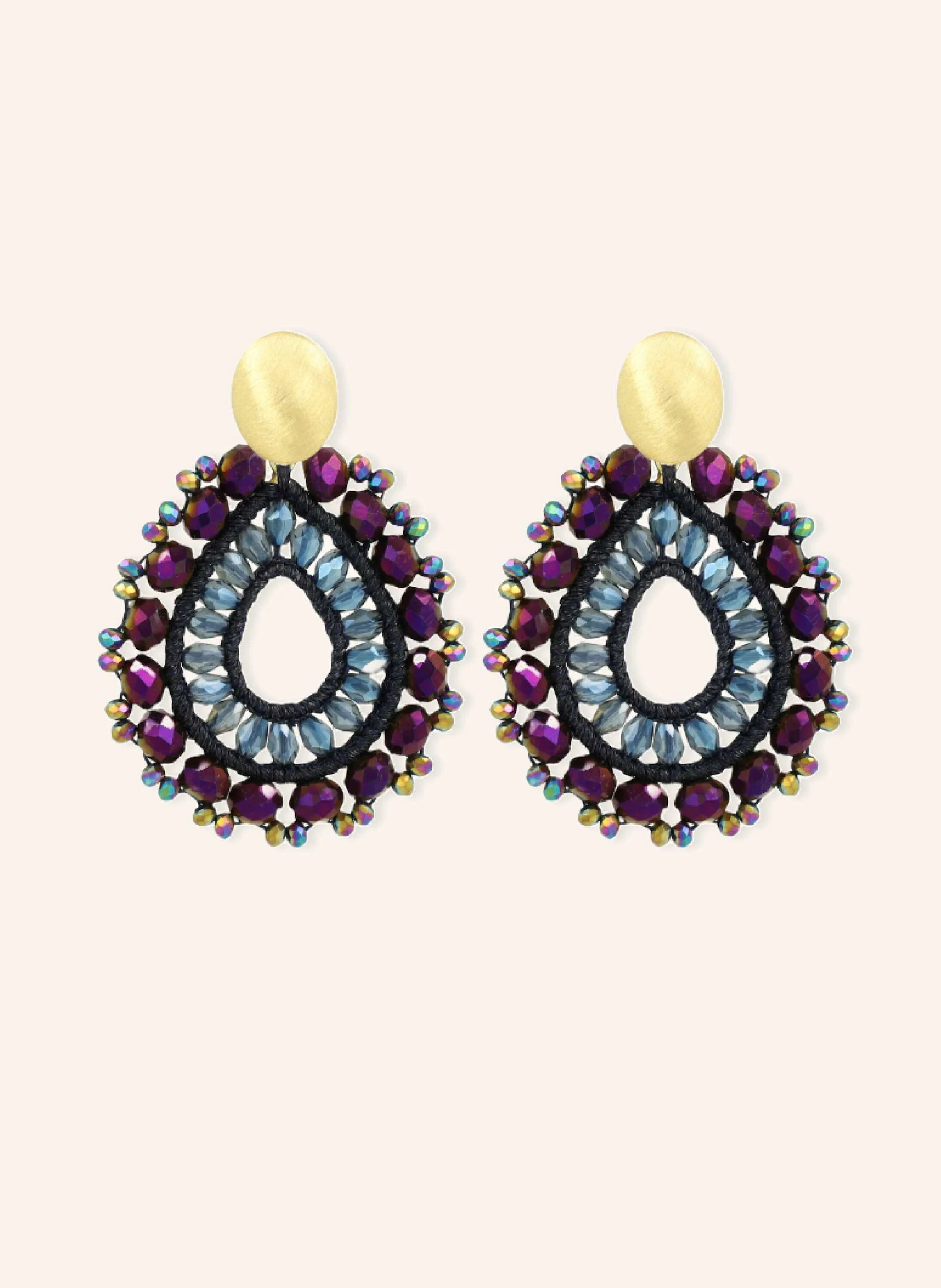 LOTT.gioielli Ohrhänger VOS OPEN DROP S DISCO PURPLE by GLAMBOU