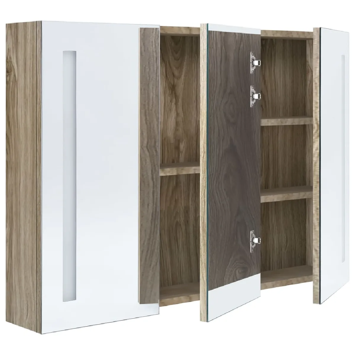 vidaXL Armoire à miroir LED - Chêne