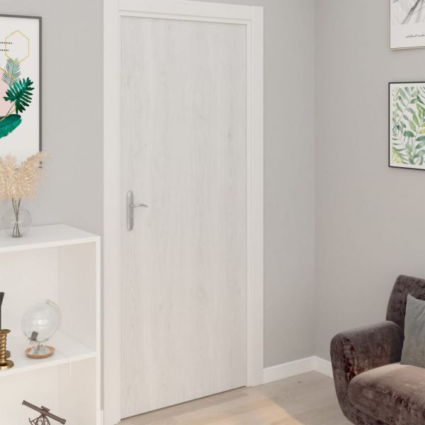 Autocolante para Porta 2 Peças 210x90 cm Pvc Madeira Branca - 146111