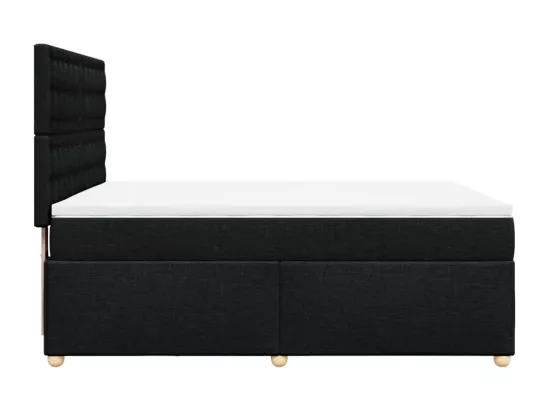 Sommier à lattes de lit avec matelas Noir 140x190 cm Tissu