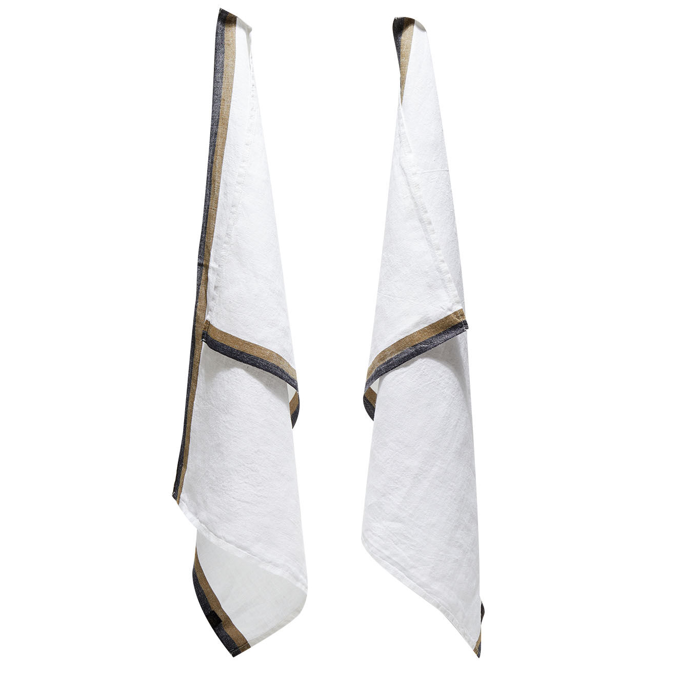 Haomy 2 Torchons 100% Lin Sisco olive - 48x70 cm