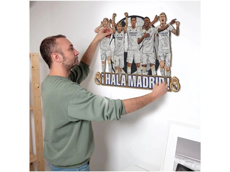 Iconic Puzzle Real Madrid CF - 5 Spieler Offizielles Holzpuzzle, Grösse M