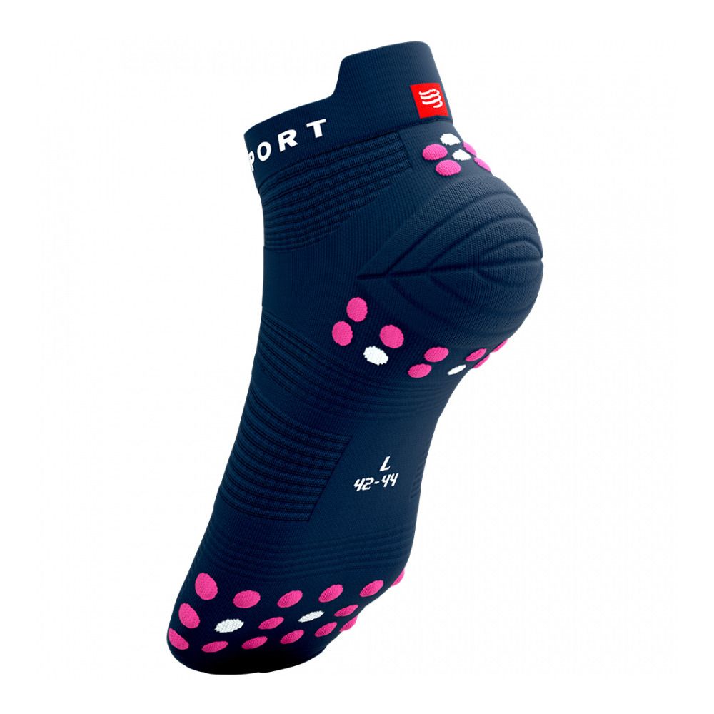 Compressport PRO RACING V4.0 RUN LOW - Chaussettes mood indigo/magenta