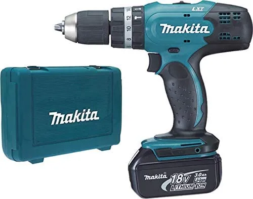 Makita DHP453RFE - Hammerbor/skruemaskine - ledningfri - 2-hastigheders - nøgleløs borepatron - 42 N·m - 2 batterier - 18 V