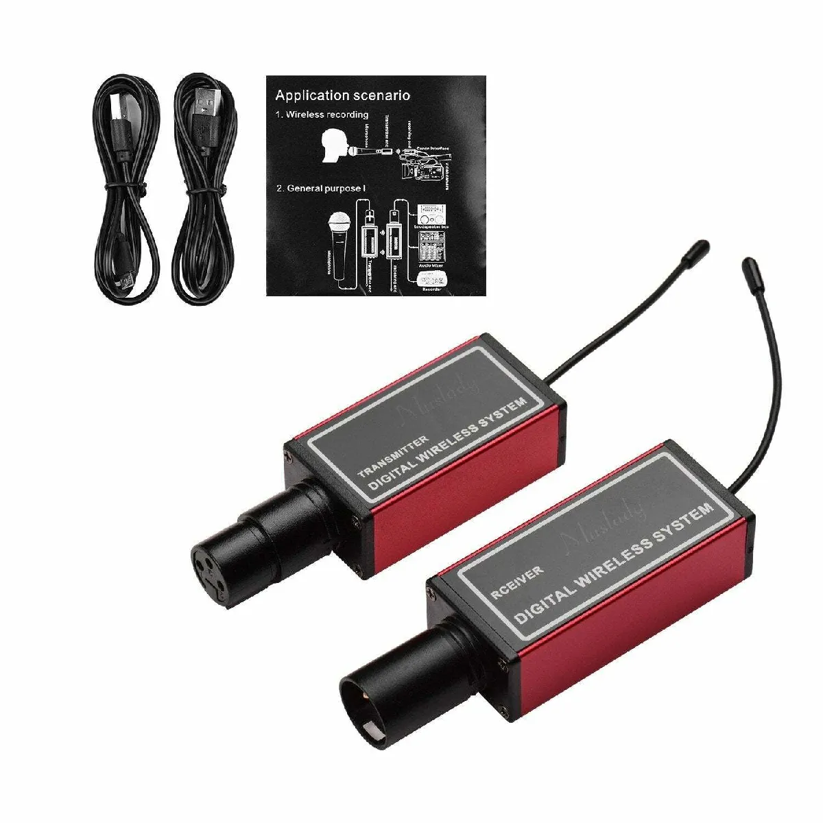 Justgreenbox Système Micro Sans Fil - Rouge