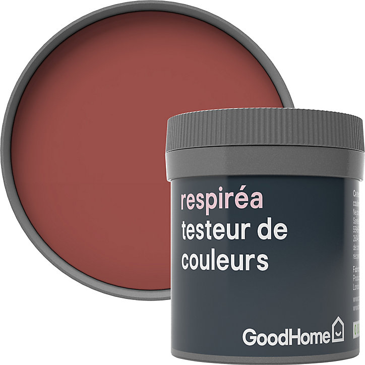 Testeur peinture Respiréa GoodHome rouge Fulham satin 50ml