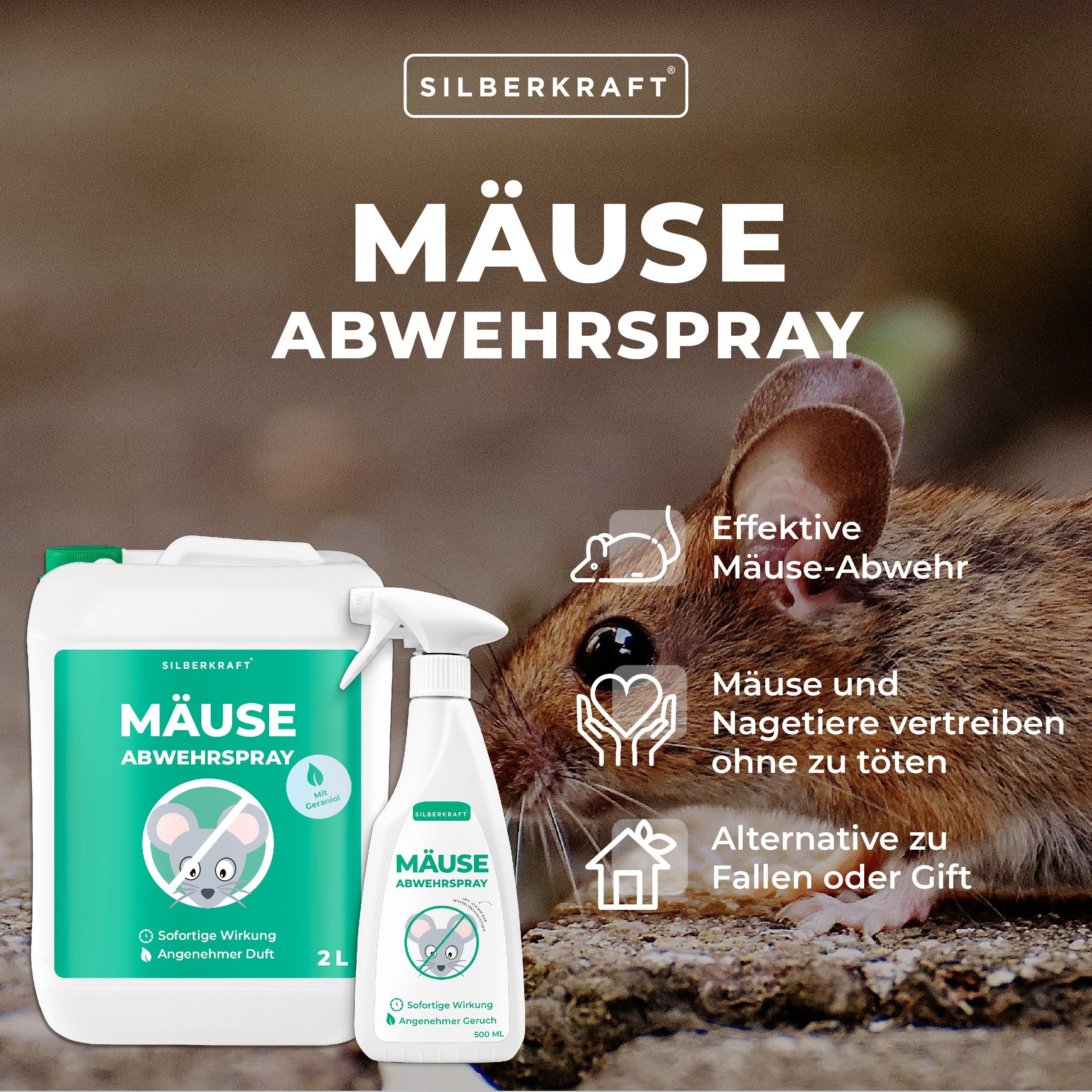 SILBERKRAFT Mäuse-Abwehr-Spray