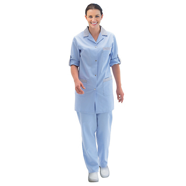 Tunique femme bleu ciel à manches réglables, taille 40/42