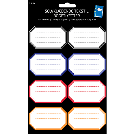 Bogetiketter A5 – flere varianter - assorteret