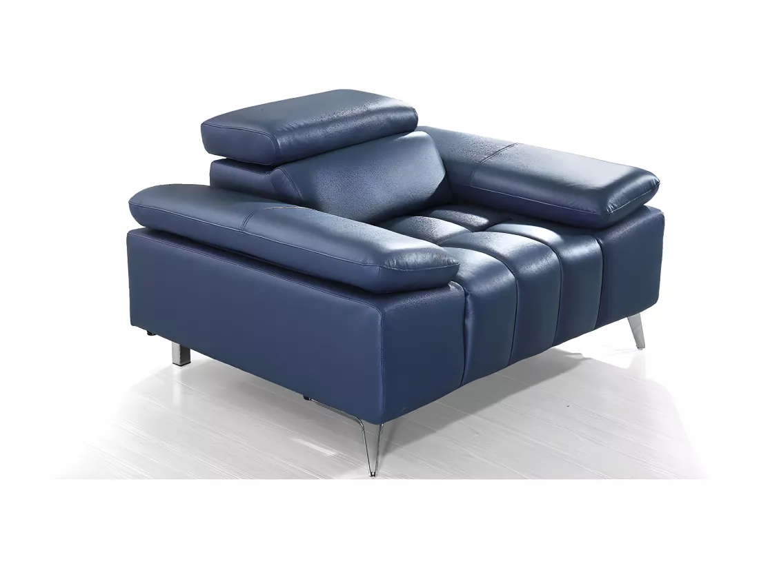 Fauteuil cuir Design LYAM Bleu