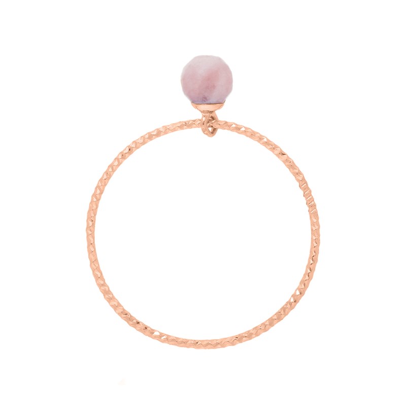 Bague Argent Rose Perle Pierre De Lune Rose