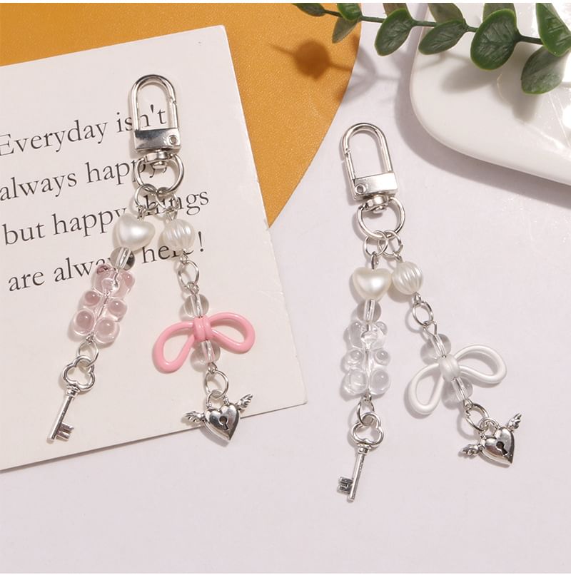 Jenorey - Vliegend Hart Slot & Sleutel Acryl Legering Tashanger Sleutelhanger