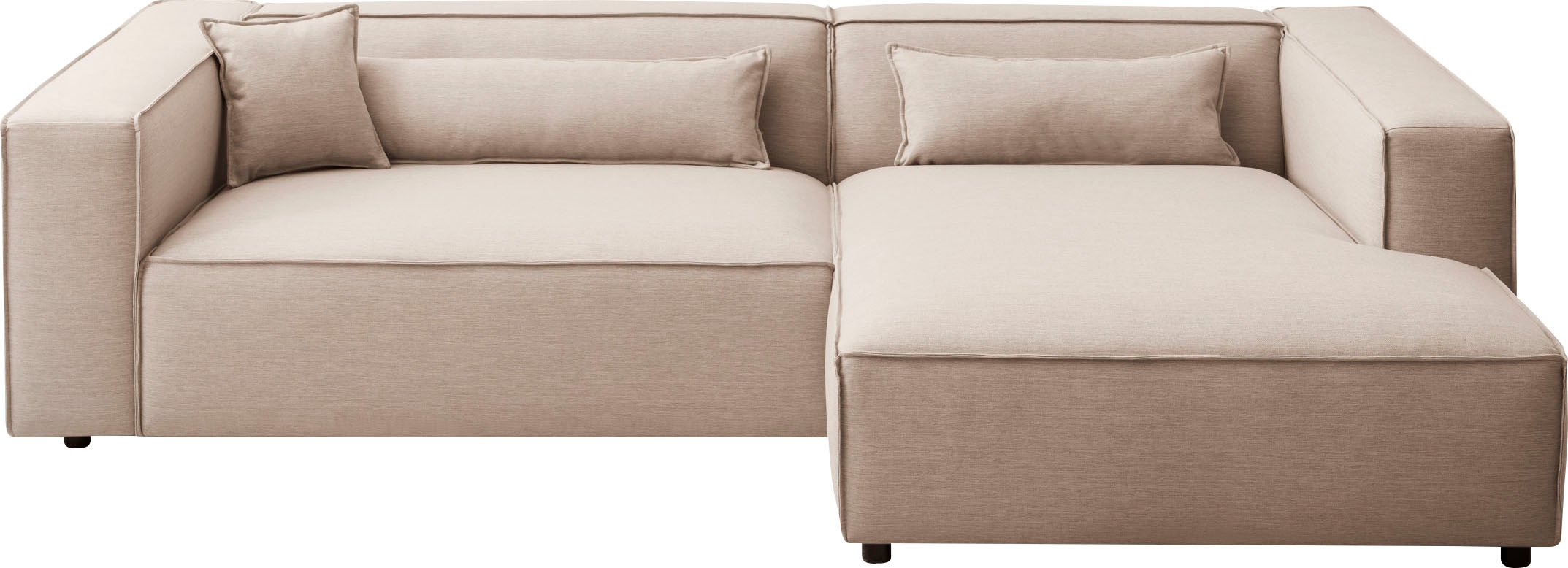 LeGer Home by Lena Gercke Ecksofa »PIARA XXL, Big-Sofa, Cord, Leinenoptik o. Strukturstoff, L-Form« wahlweise Ottomane rechts/links, Kedernaht, extra tiefe Sitzfläche