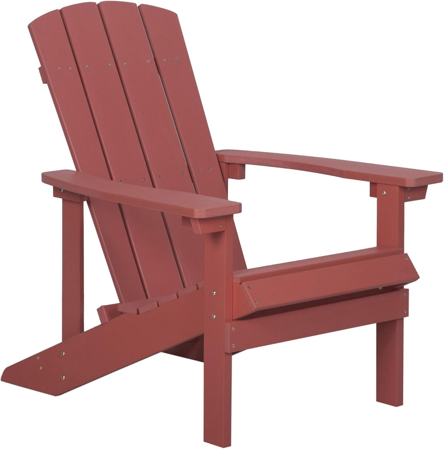 Beliani Moderner Muskoka Gartenstuhl in Rot mit Breiten Armlehnen Adirondack