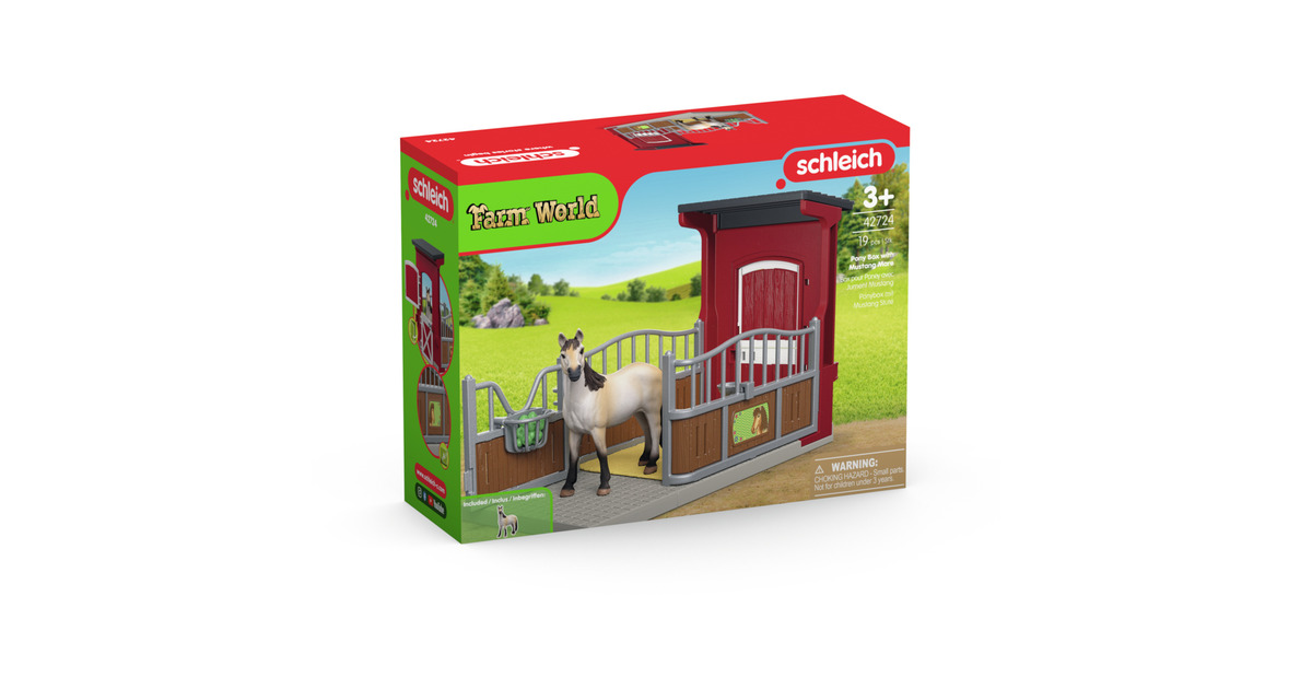 SchleichFarm World - Ponybox met mustangmerrie speelfiguur  (42724)